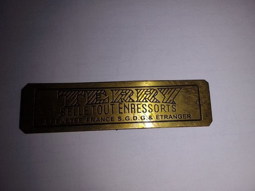 Type plate terry saddle - plate,