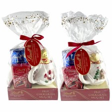 Lindt Hot Chocolate Mug Set in 2 Options (Gingerbread Man Or Santa)