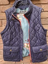 Joules 14 Navy Padded GILET , Pattern Lining