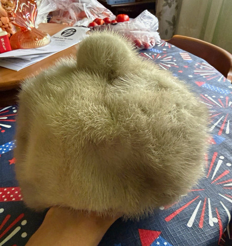 Women beige vintage fur - women's,