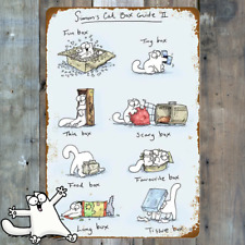 Simons Cat Themed Vintage Metal Sign - Box Guide - Sale For Our Animal Charity