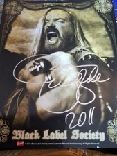 Zakk Wylde Black Label Society 22cm x 17cm Photo Hand Signed in 2011