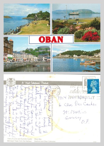 Vintage postcard oban - vintage,