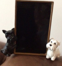 Vintage Photo Frame black Scottish Terrier &  West Highland White Terrier