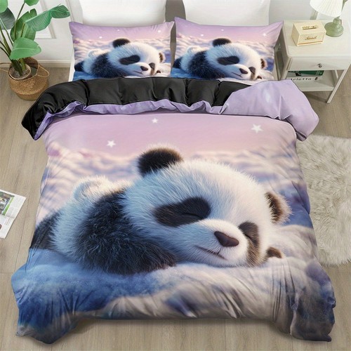 Cute clouds panda quilt - clouds,