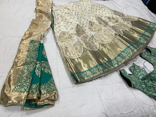 Chaniya choli green - and, cream