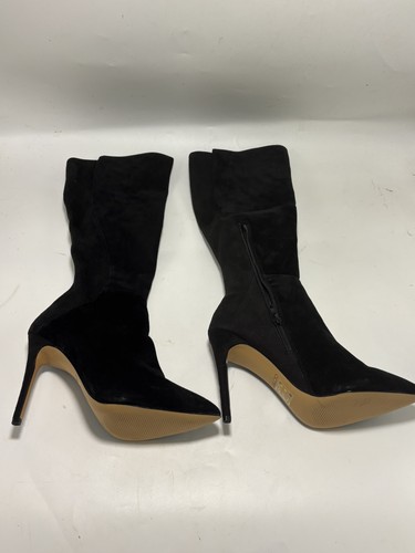 Women black suede knee - suede,