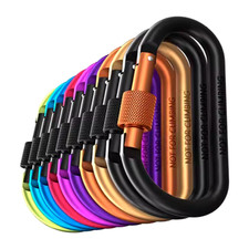 LARGE CARABINERS Locking D-RING Clip Hook Keyring Camping (UK Seller 13 options)