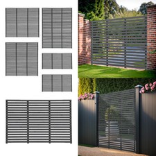 Grey slatted fence - slatted,