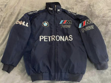 ADULT F-1 VINTAGE RACING JACKET, BMW JACKET NAVY ,EMBROIDERED COTTON PADDED