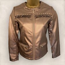 Mayoral Girls Rose Gold Faux Leather Jacket Age 14
