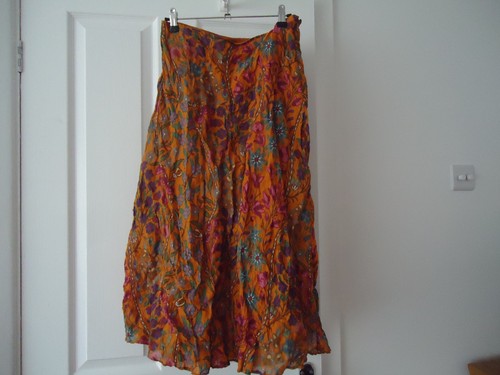 Jigsaw orange turquoise floral - orange/turquoise,