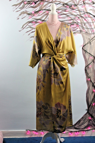 Bnwt zara gold floral ruched - gold,