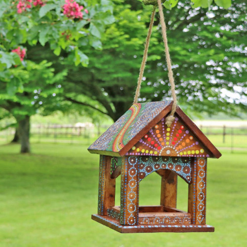 Artisan hanging bird table - hanging,