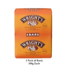 4 X Wrights Coal Tar Soap 100g Bar Traditional Antiseptic All Skin Types