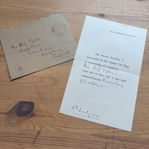 1945 buckingham palace letter - buckingham,