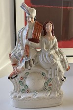 19th Staffordshire Flatback Clock Group,  Bonnie Prince Charlie, Flora Macdonald