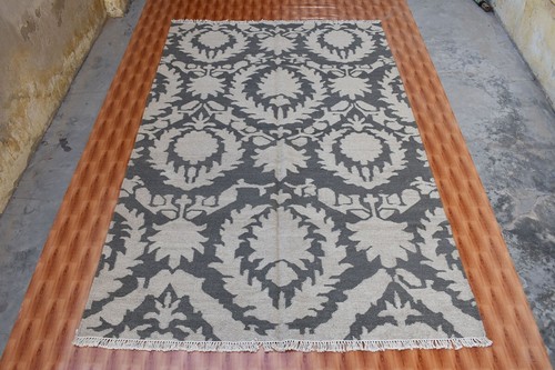 Dhurrie wool kilim floor - dhurrie,