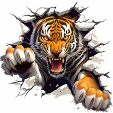 3D TIGER LARGE CAR Vinyl Decal