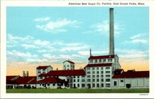 Postcard American Beet Sugar Co Factory East Grand Forks Minn