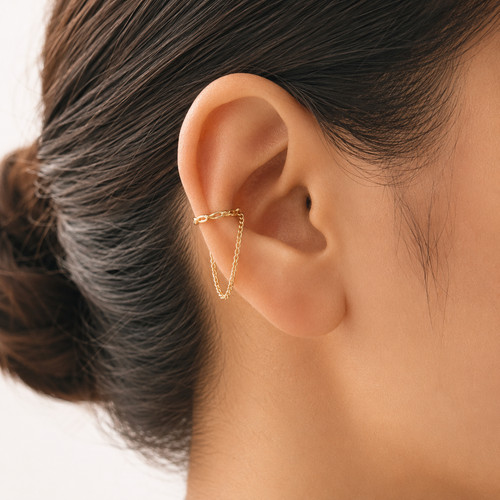 Ear cuff clip - clip, chain