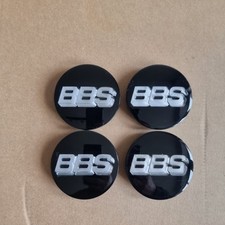 SET OF 4 BBS RS RM CENTRE CAP BADGES 70mm Face, 56mm Tabs 3 PRONG. 09.23.221