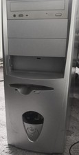 Vintage Windows XP Tower Computer Silver AMD Duron 1.29 CPU 500MB Ram MS Office