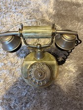 Vintage Telephone Rotary Dial Green Onyx Gold Plated