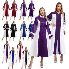 Women's Church Clergy Choir Robe Minister Priest Preacher Dress Gown Costume