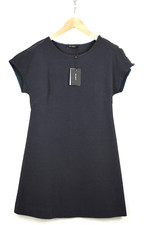 COP COPINE Chiloe Dress Women's (EU) 40 Short Sleeve Navy Patterned Mini Tricot