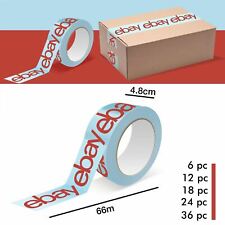 eBay Branded Packaging Strong Parcel Packing Tape (66m Long 48mm Wide) Blue/Red