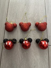 Disney Mini Baubles x6 Decorations Christmas Tree - Mickey Mouse