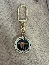 Vintage Gold Metal Mirage Las Vegas Keyring
