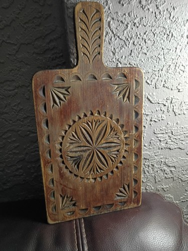 Old wood carved butter board
