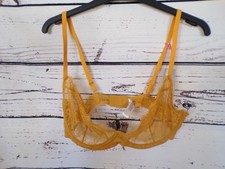 LADIES SECRET POSSESSION ORANGE UNDERWIRED NON PADDED SHEER BRA SIZE 36D NEW