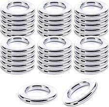 32 Pack 40mm Curtain Eyelet Rings Clip On Grommets Silver Rustproof Silent Glide