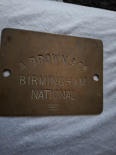 Vintage brass name plate - name, a