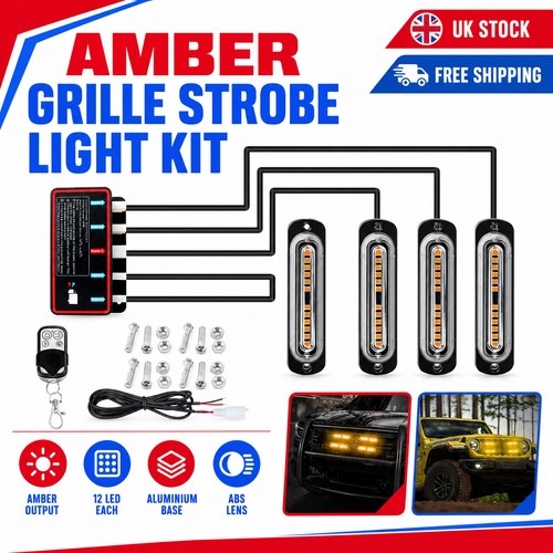4pcs 12led amber warning - 12led,