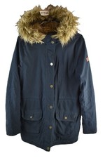 HOLLISTER Navy Parka coat size M Womens Full Zip Lined Casual Outdoors Outerwear
