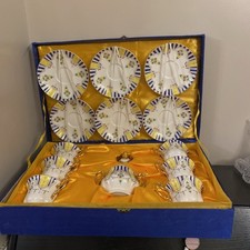T. Limoges Royal Porcelain Tea Set Boxed Presentation Case x 13 pieces