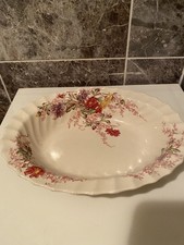 Vintage Copeland Spode Fairy Dell Oval Serving Bowl 10 inches. Good Condition