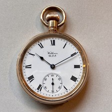 Waltham USA Traveler size 16s Gold-Plated Pocket Watch - Serviced