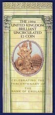 UK 1994 BU £2 Coin Pack, Bank of England Tercentenary Two Pound (Ref. t7363)