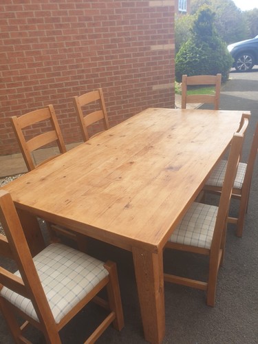 Wooden farmhouse dining table - wooden,