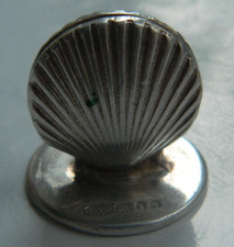 Novelty Solid Silver Place Name/Menu Holder  shaped as a Shell