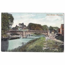 NEWTOWN Montgomeryshire Long Bridge Postcard, Postmarked 1907