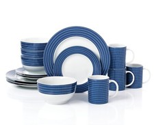 16PC Blue Linear Dinner Set