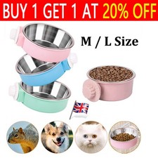 Pet Dog Cage Bowl Puppy Stainless Steel Hanging Food Water Feeder for Crate