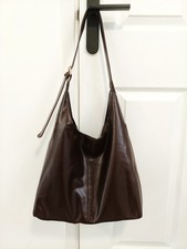 BURGUNDY BROWN MEDIUM HOBO BAG  WITH BELT