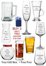 Personalised Engraved Glass Your Own Customised any Message Glassware Mum Gift